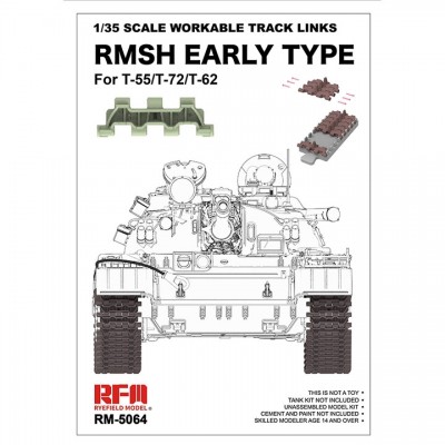 [ܼ] CRM5064 [RFM] CRM5064 1/35 RMSH Early type workable track links for T-55/T-72/T62 (Plastic model