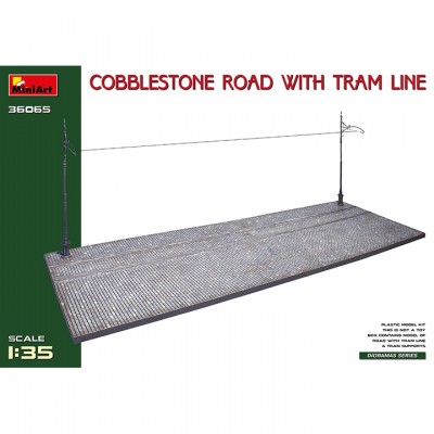 [ܼ] BE36065 [Miniart] BE36065 1/35 Cobblestone Road w/Tram Line