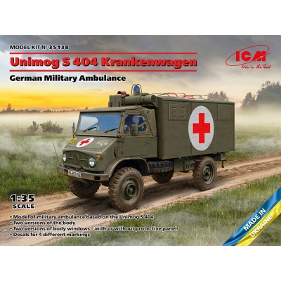 [ܼ] BICM35138 [ICM] BICM35138 1/35 Unimog S404 Krankenwagen German Military Ambulance