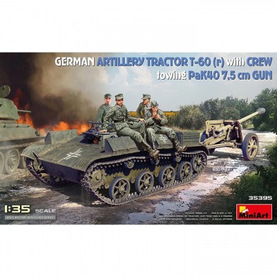 [ܼ] BE35395 [Miniart] BE35395 1/35 German Artillery Tractor T-60 w/PaK40 Gun & Crew