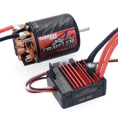 [ܼ] 697175079656 [SURPASS HOBBY] 540 5 Slot & Skewed stator 60A Brushed ESC for Crawler Car (11T RPM:19800)