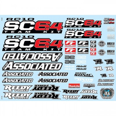 [ܼ] AA71180 [TEAM ASSOCIATED] AA71180 RC10SC6.4 Decal Sheet