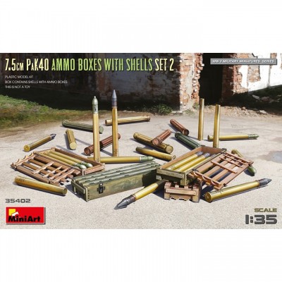 [ܼ] BE35402 [Miniart] BE35402 1/35 7.5cm PaK40 Ammo Boxes w/Shells