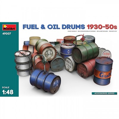 [���ܼ�] BE49007 [Miniart] BE49007 1/48 Fuel & Oil Drums 1930-50s