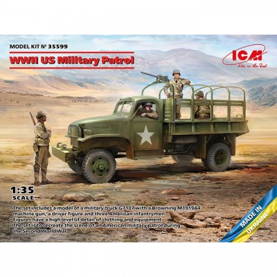 [ܼ] BICM35599 [ICM] BICM35599 1/35 WWII US Military Patrol - G7107 with MG M1919A4