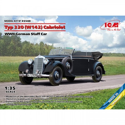 [ܼ] BICM35540 [ICM] BICM35540 1/35 Typ 320 (W142) Cabriolet, WWII German Staff Car