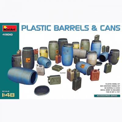 [���ܼ�] BE49010 [Miniart] BE49010 1/48 Plastic Barrels & Cans
