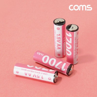 [ܼ] UB540 Coms USB Type C    Ƭ̿ ͸ CŸ 1.5V 1700mAh Li-ion AA 4