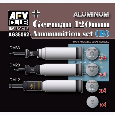 [ܼ] BFAG35062 [AFV CLUB] BFAG35062 1/35 German 120mm Ammunition set (B)-Aluminum
