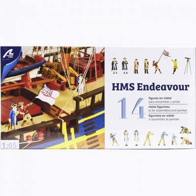 [ܼ] BA22520F [Artesania-Latina] BA22520F 1/65 Set of 14 Metal Figurines with Accessories for HMS Endeavour