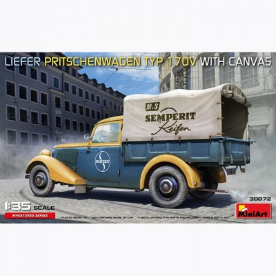 [ܼ] BE38072 [Miniart] BE38072 1/35 Liefer Pritschenwagen Typ 170V with Canvas