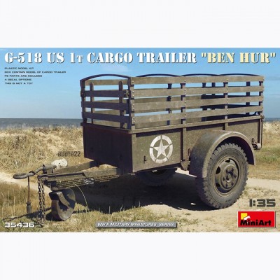 [ܼ] BE35436 [Miniart] BE35436 1/35 G-518 US 1t Cargo Trailer Ben Hur