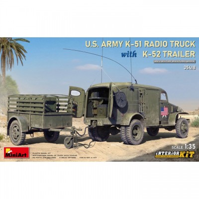 [ܼ] BE35418 [Miniart] BE35418 1/35 US ARMY K-51 Radio Truck w/K-52 Trailer Interior Kit