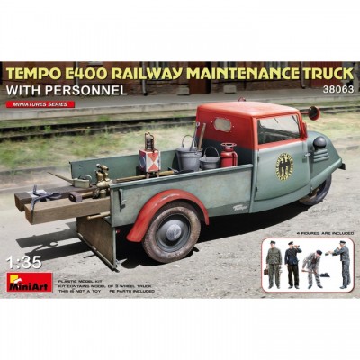 [ܼ] BE38063 [Miniart] BE38063 1/35 Tempo E400 Railway Maintenance Truck with Personnel