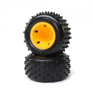 [TEAM LOSI] LOS41031 6 Row Rear Tires, Mounted, Orange(2): Mini JRXT 