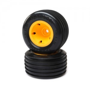 [TEAM LOSI] LOS41029 Rib Front Tire, Mounted, Orange(2): Mini JRXT 