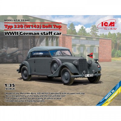 [ܼ] BICM35542 [ICM] BICM35542 1/35 Typ 320 (W142) Cabriolet Soft Top,WWII German staff car