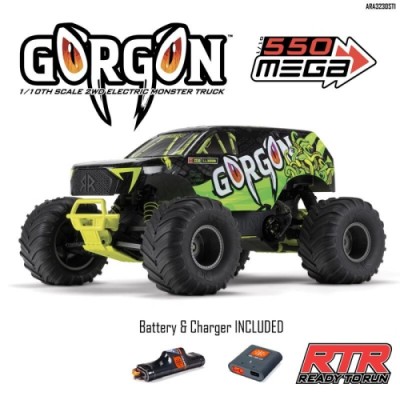 [ܼ] ARA3230ST1 [ARRMA] 1/10 GORGON 4X2 MEGA 550 귯õ  Ʈ RTR (͸  USB  , )