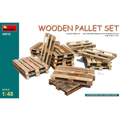 [���ܼ�] BE49016 [Miniart] BE49016 1/48 Wooden Pallet Set