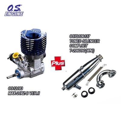 [���ܼ�] OS12183C [OS ENGINE] MAX-21XZ-B VER.II TUNED SILENCER (T-2060SC (WNI)) COMBO SET