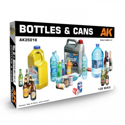 [ܼ] CAK35018 [AK interactive] CAK35018 1/35 BOTTLES & CANS