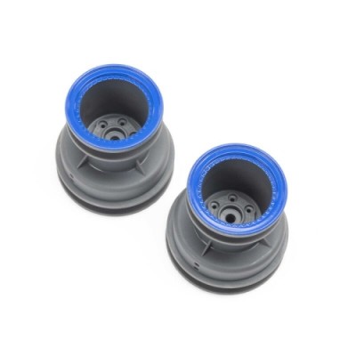 [���ܼ�] LOS41046 [TEAM LOSI] MT Wheel, Blue Beadlock, Lt Grey(2): Mini LMT