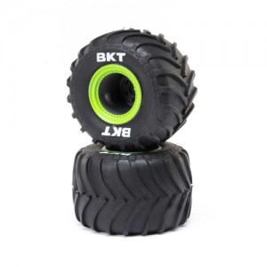 [TEAM LOSI] MT Tires,Green Beadlock, Premount(2): Mini LMT 
