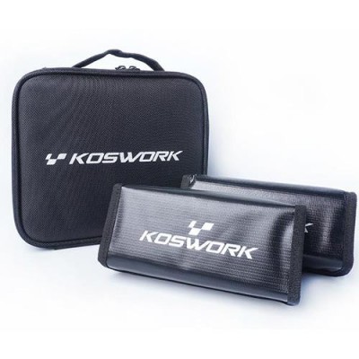 [ܼ] KOS32421 [KOSWORK] 260x230x95mm Hard Frame Battery Bag (: 2pcs Battery Safety Bags)