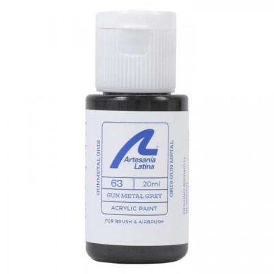 [ܼ] BA27763 [Artesania-Latina] BA27763 Water-Based Paint: Gun Metal Grey (20 ml)