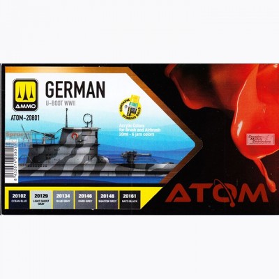 [ܼ] CG20801 [MIG AMMO] CG20801 ATOM German U-BOOT WWII Colors Set