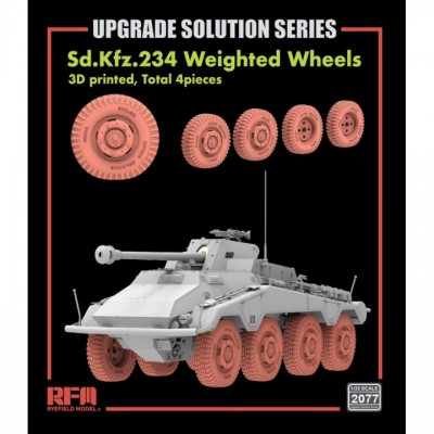 [ܼ] CRM2077 [RFM] CRM2077 1/35 Sd.Kfz.234/4 3D Printed wheels Type B, 8pcs
