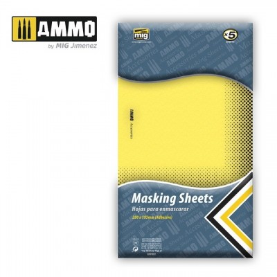 [ܼ] CG8043 [MIG AMMO] CG8043 Masking Sheets x5 sheets-280mm x 195mm,adhesive