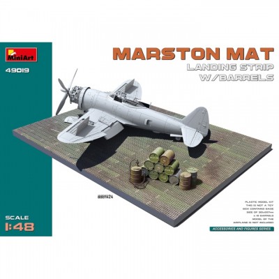 [���ܼ�] BE49019 [Miniart] BE49019 1/48 Marston Mat Landing Strip w/Barrels-����� ������