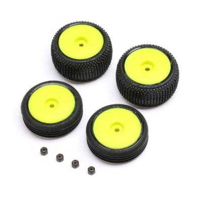 [���ܼ�] LOS-1762 [TEAM LOSI] Tires & Wheels Mounted, Yellow: Micro-B
