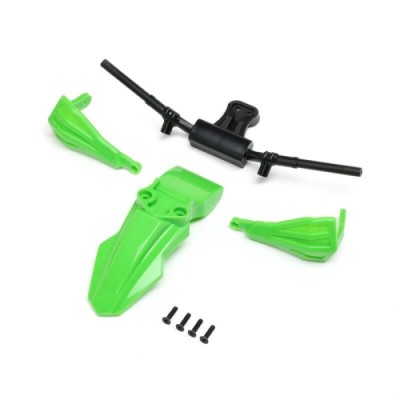 [���ܼ�] LOS-2308 [TEAM LOSI] Fender, Handguards & Handle Bars, Green: PM-SM