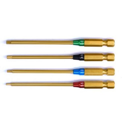 [ܼ] DTT01007 [DETAILS TECH] [DTT01007] Premium Titanium Tipswith Colorful Nuts 4pcs (6.35mm/1/4) Hex1.5/2.0/ 2.5/3.0mm/L=98mm4pcs/set( )