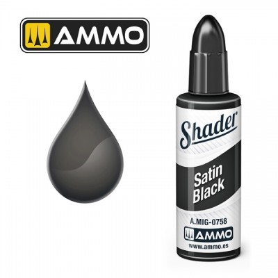 [ܼ] CG0758 [MIG AMMO] CG0758 MATT SHADER Satin Black - 10ml