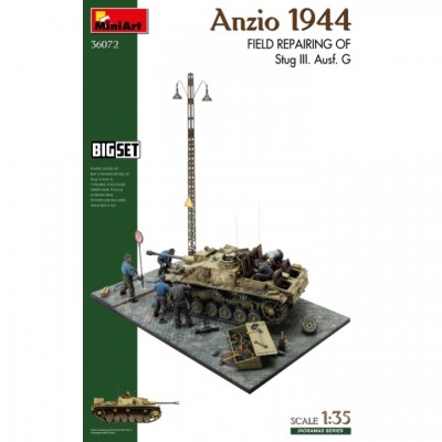 [ܼ] BE36072 [Miniart] BE36072 1/35 Anzio 1944. Field Repairing of Stug III. Ausf. G. - Big Set