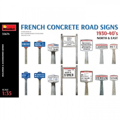 [ܼ] BE35674 [Miniart] BE35674 1/35 French Concrete Road Signs 1930-40s. North & East