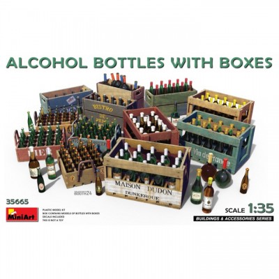 [ܼ] BE35665 [Miniart] BE35665 1/35 Alcohol Bottles w/Boxes