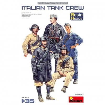 [ܼ] BE35500 [Miniart] BE35500 1/35 Italian Tank Crew. Resin Heads