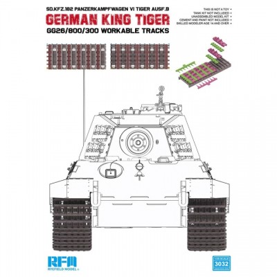 [ܼ] CRM3032 [RFM] CRM3032 1/35 Gg26/800/300 Workable Tracks for Kingtiger series (plastics)