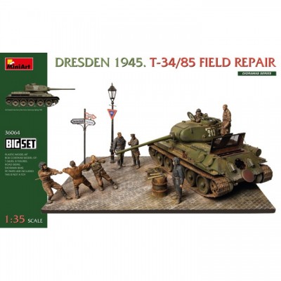 [ܼ] BE36064 [Miniart] BE36064 1/35 Dresden 1945 T-34/85 Field Repair - BIG SET