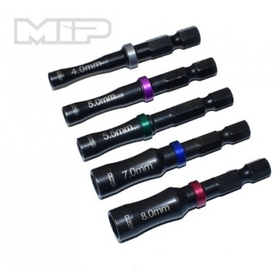 [ܼ] 9615 [MIP] 9615 - 4.0mm, 5.0mm, 5.5mm, 7.0mm & 8.0mm Nut Driver Speed Tip Bundle