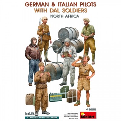 [���ܼ�] BE49018 [Miniart] BE49018 1/48 German & Italian Pilots w/DAL Soldiers. North Africa