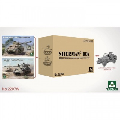 [���ܼ�] BT2207W [Takom] BT2207W 1/35 SHERMAN BOX M4A1(76W) VVSS Late&M51 DEGEM ALEF&US ARMY TRUCK & MP FIGURE
