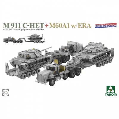 [���ܼ�] BT5024X [Takom] BT5024X 1/72 M911 C-HET w/M747 Heavy Equipment Semi-Trailer&M60A1 w/ERA