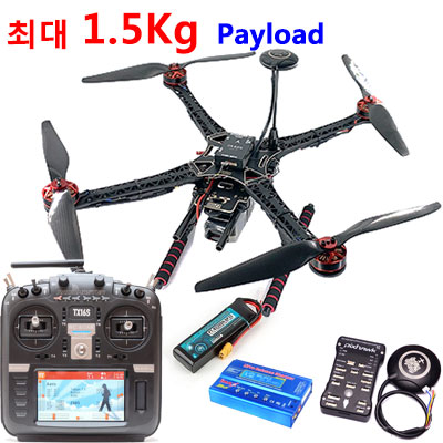 [���ܼ�]  S500 ����/������ ��� �����Ʈ ��� + �Ƚ�ȣũ + GPS + TX16S MK2 ������ 16ä�� ������ ���� Ǯ�� (�ִ� 1.5kg ���̷ε�)