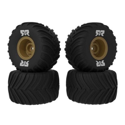 [���ܼ�] ARA-2586 [ARRMA] ARA-2586 dBoots Chevron MT Tire Set Glued (Bronze) (2 Pairs) - GROM