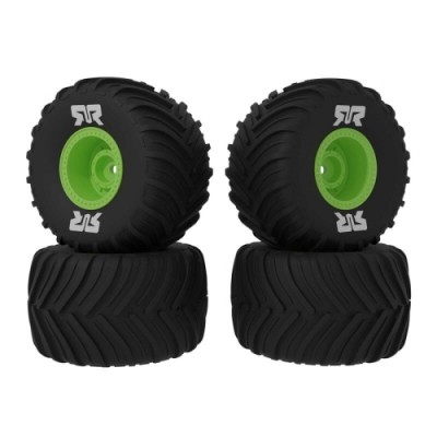 [���ܼ�] ARA-2610 [ARRMA] ARA-2610 dBoots Chevron MT Tire Set Glued, Green (2 Pairs): GROM